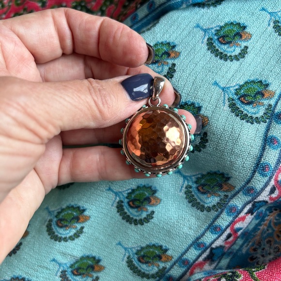 **SOLD**. Barse copper & turquoise pendant - Picture 4 of 5